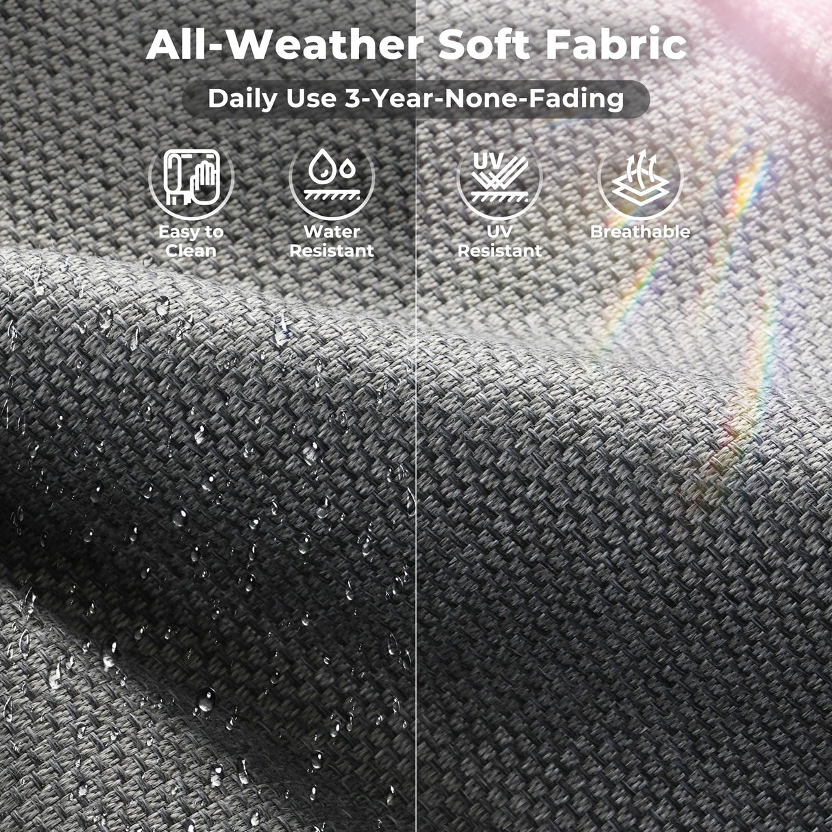 ovios 10 Pieces Patio Furniture Set, Outdoor Sectional Sofa with Swivel Rocking Chairs, Fire Pit Table, Wide Arms and Deep Seat, Modular Wicker Rattan Conversation Set, Dark Grey ovios