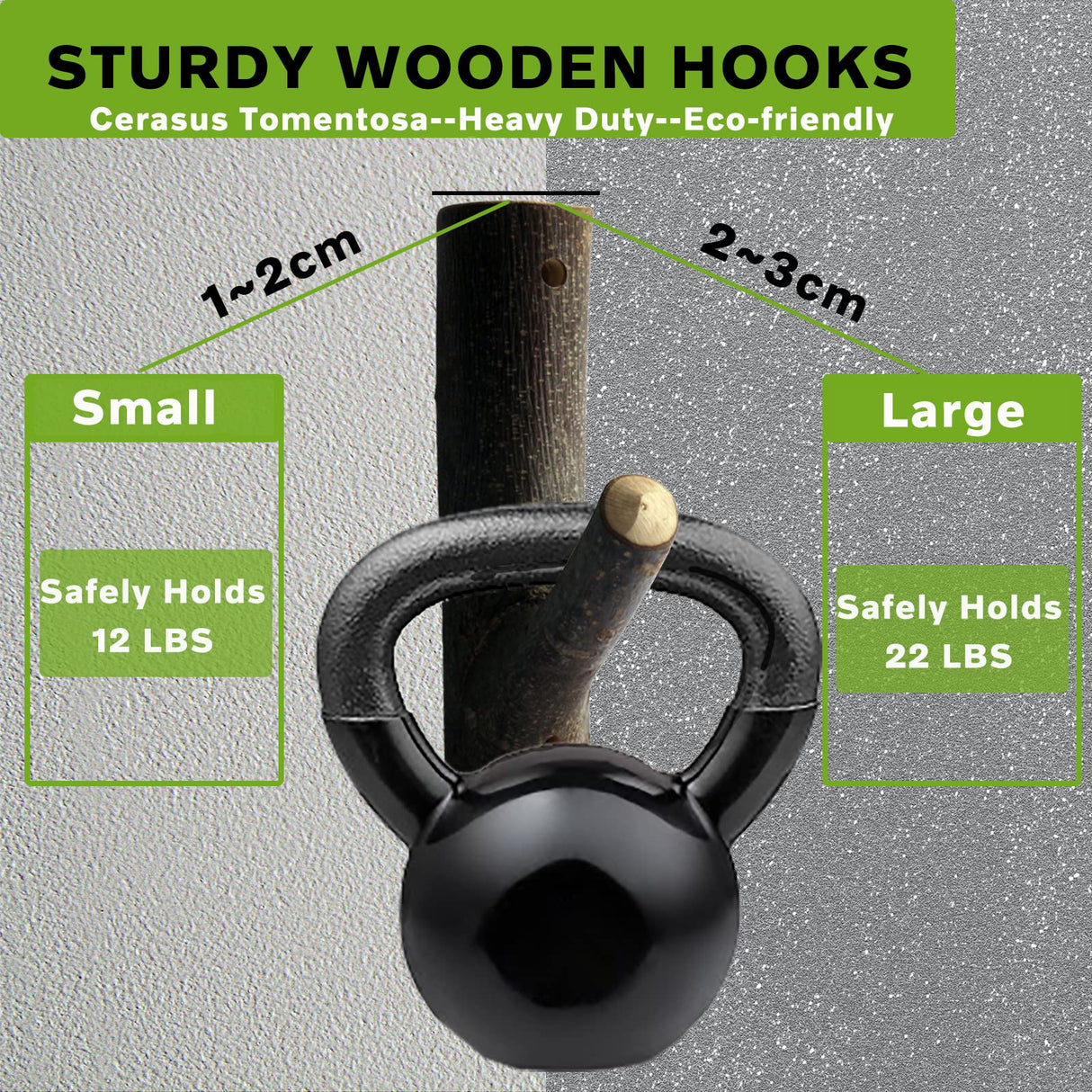 FIREHOOK Gun Rack Wall Mount,Natural Hardwood Gun Wall Hooks for Rifle and Shotgun Archery Bow, 24 Lbs,Shotgun Wall Storage for Wall Storage (Small) FIREHOOK