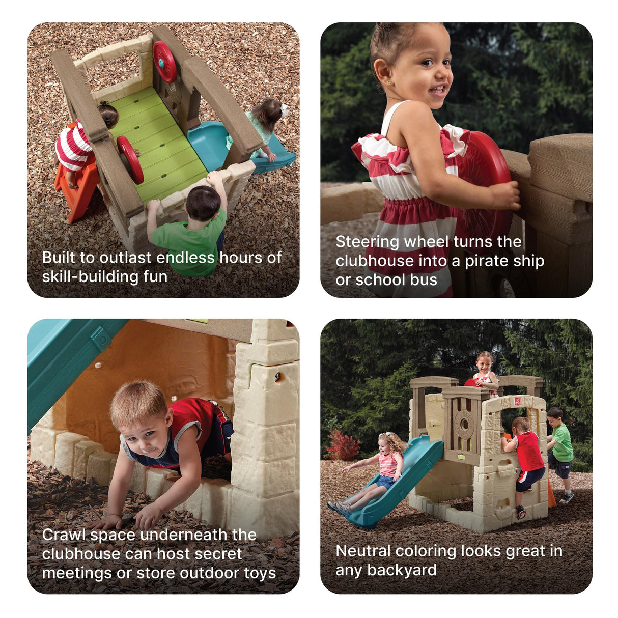 Step2 Woodland Climber II Kids Playset, Ages 2 –6 Years Old, Toddler Slide and Climbing Wall, Outdoor Playground for Backyard, Sturdy Plastic Frame, Easy Set Up Step2