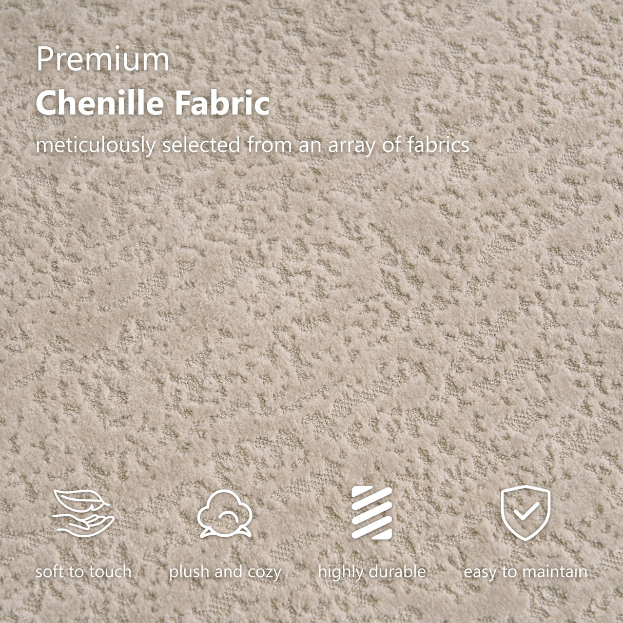 110'' Modern Curved Sofa Sectional, Arc 4-Seater Foam Couch Compressed in-a-Box, Boneless Cloud Couch with Extra-Deep-Wide Seats in Comfortable Chenille, No Assembly, Apricot Taupe Olodumare