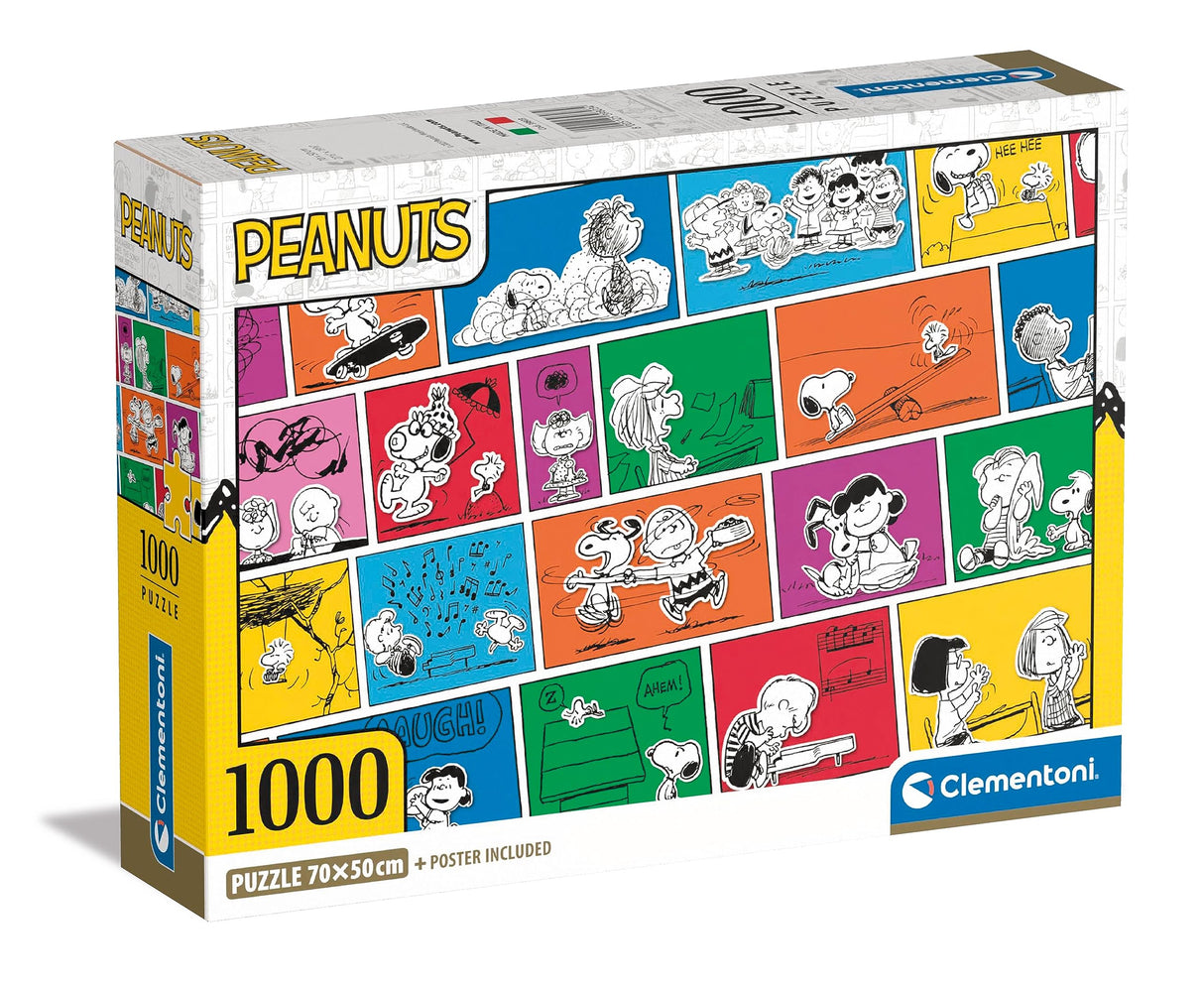 Clementoni - 39803 - Puzzle Peanuts - Jigsaw Puzzle 1000 Pieces, Jigsaw Puzzle for Adults, Comic Puzzle - Made in Italy Clementoni