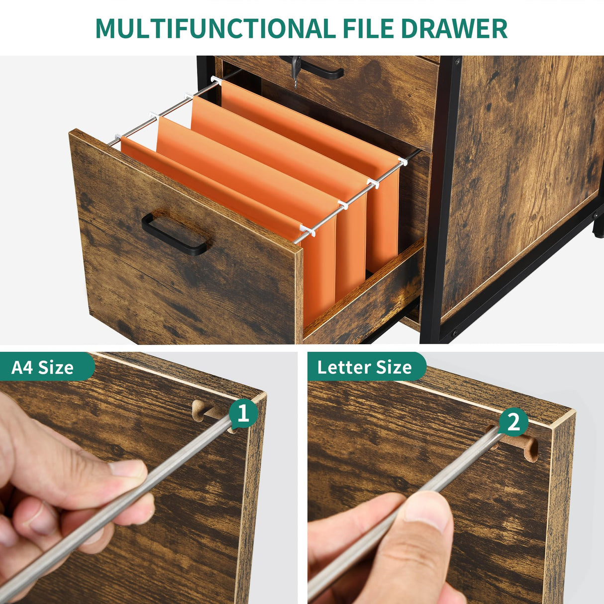 DWVO U Shaped Desk with Drawers, 79" Reversible L Shaped Desk with Power Outlets & LED Lights, Corner Computer Desk with Monitor Stand & Storage Shelves, Rustic Brown DWVO