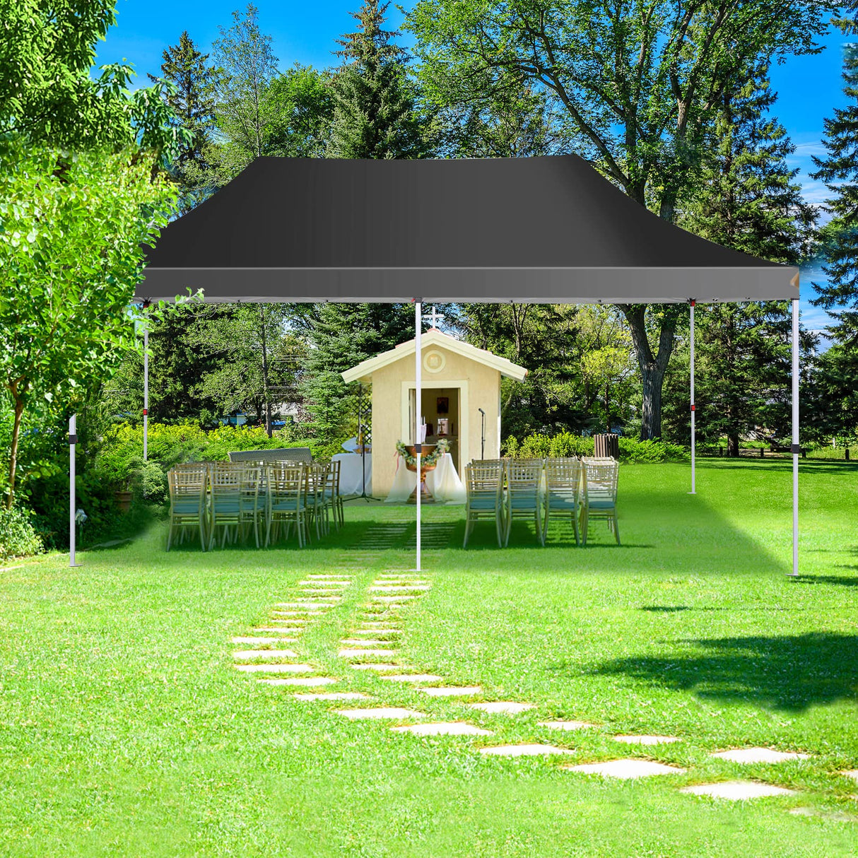 COBIZI 10x20ft Pop Up Canopy Tent with 6 Removable Sidewalls, Easy Up Commercial Canopy, Waterproof and UV50+ Gazebo with Portable Bag, Adjustable Leg Heights,Party Tents for Parties, with 4 Sandbags COBIZI