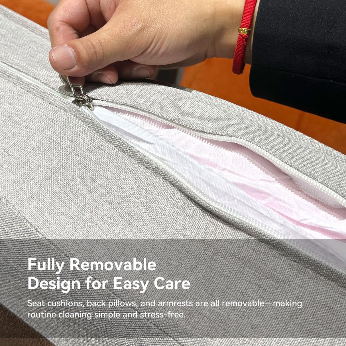 NessCarsti Modern 4-Seater Upholstered Fabric Sofa for Living Room –111.81 inch Comfortable Timecloud Couch with Wood Frame and Metal Legs, Easy Assembly, Ideal for Office, or Living Room, Gray NessCarsti