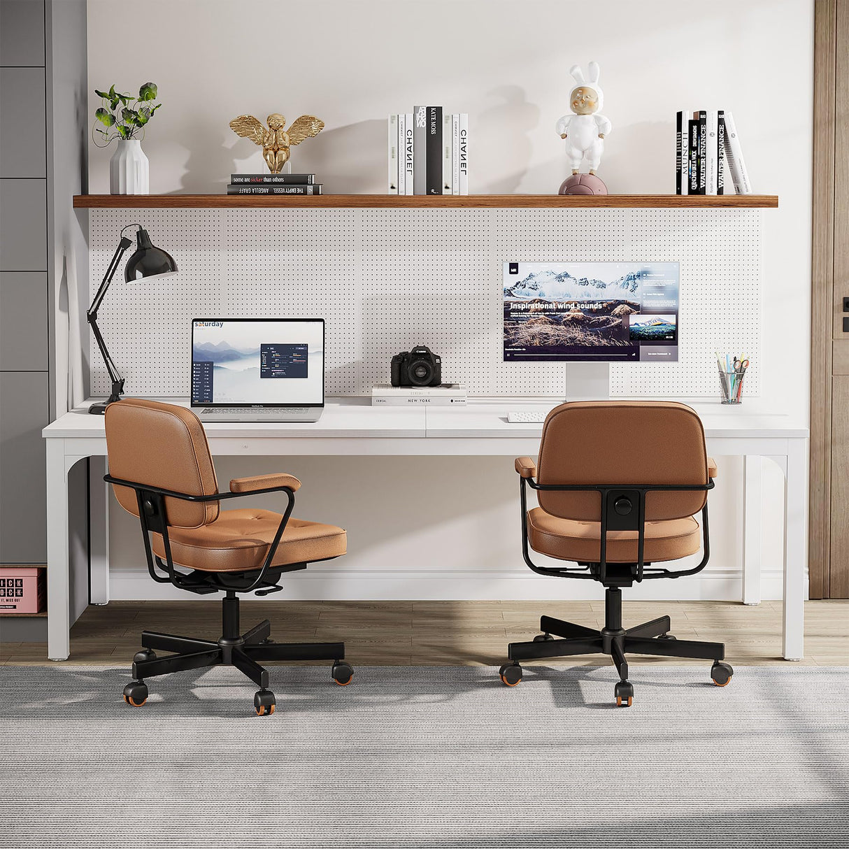 Tribesigns 2-Person Home Office Desk, 78.7" Extra Long Computer Desk, Double Workstation for Home Office, Work Desk for Two People (White) Tribesigns