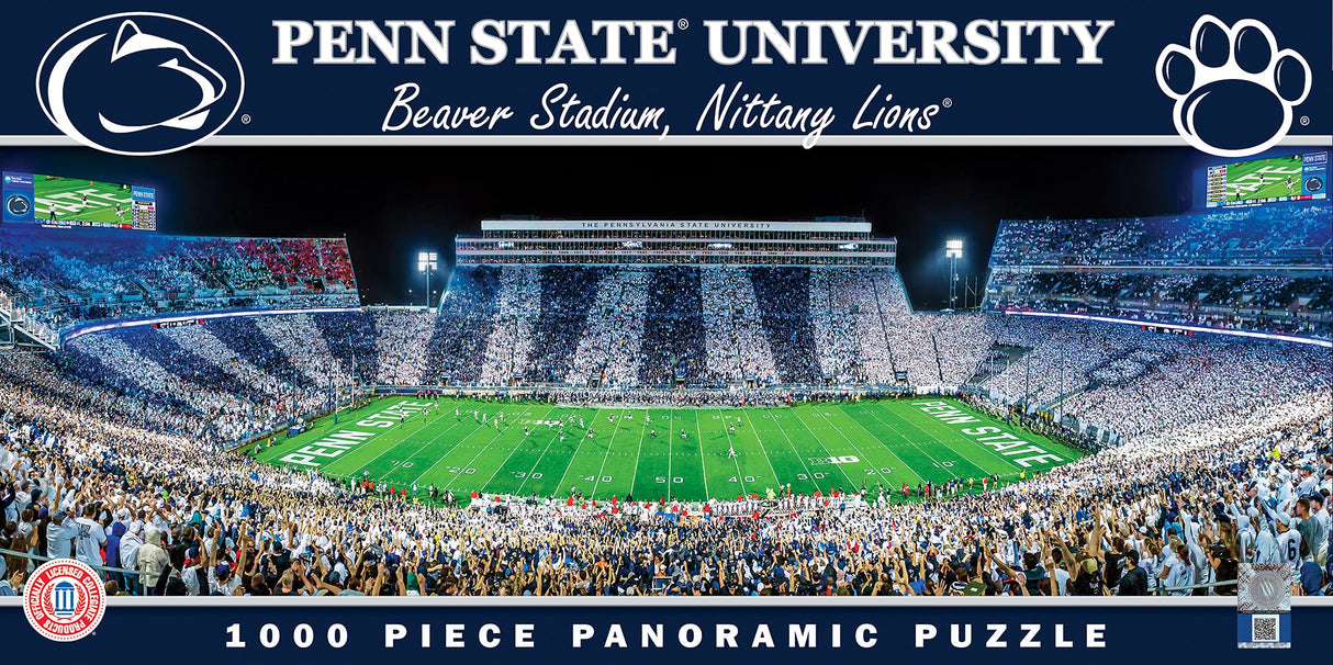MasterPieces - 1000 Piece Jigsaw Puzzle, NCAA Penn State Nittany Lions, Panoramic Football Stadium View, Fun for Adults and Family, 13"x39 Masterpieces