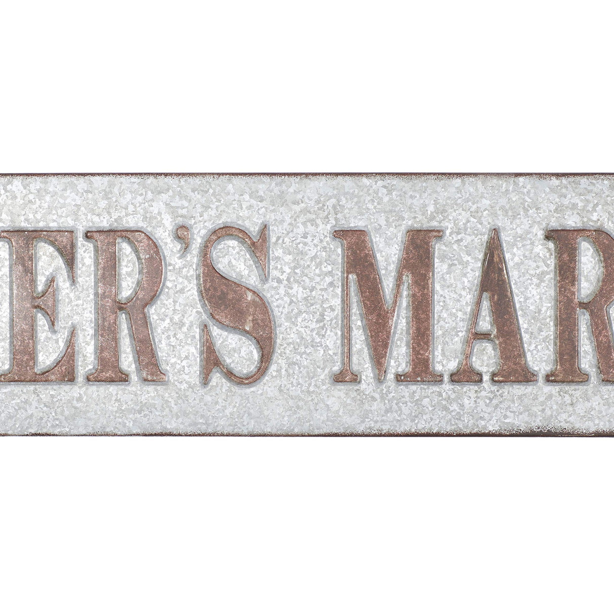 Deco 79 59449 Distressed Iron Farmer's Market Wall Sign, 7" x 36", Brown/Gray Deco 79