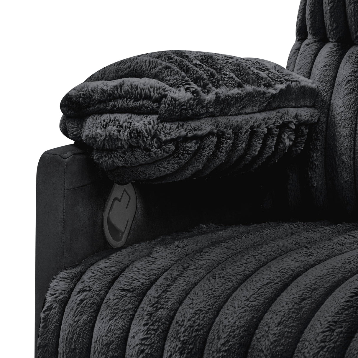 Roundhill Furniture Bocaton Wide Wale Corduroy Upholstery Manual Recliner, Black Roundhill Furniture