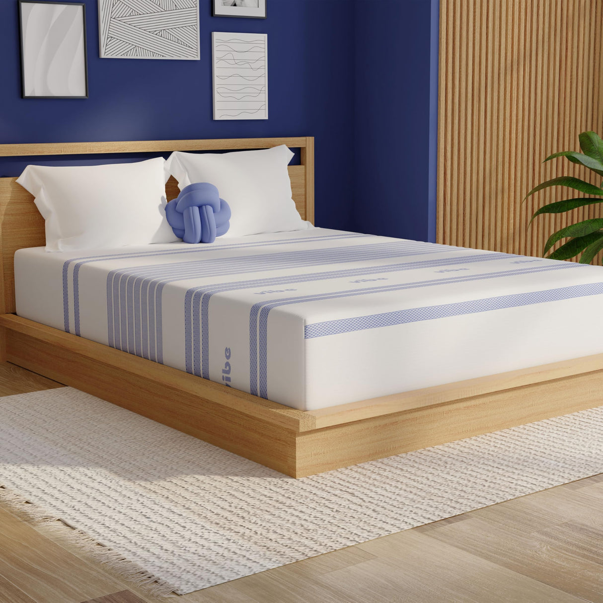 Vibe Gel Memory Foam Mattress, Fiberglass Free 8-Inch CertiPUR-US Certified Bed-in-a-Box, Full, White Vibe