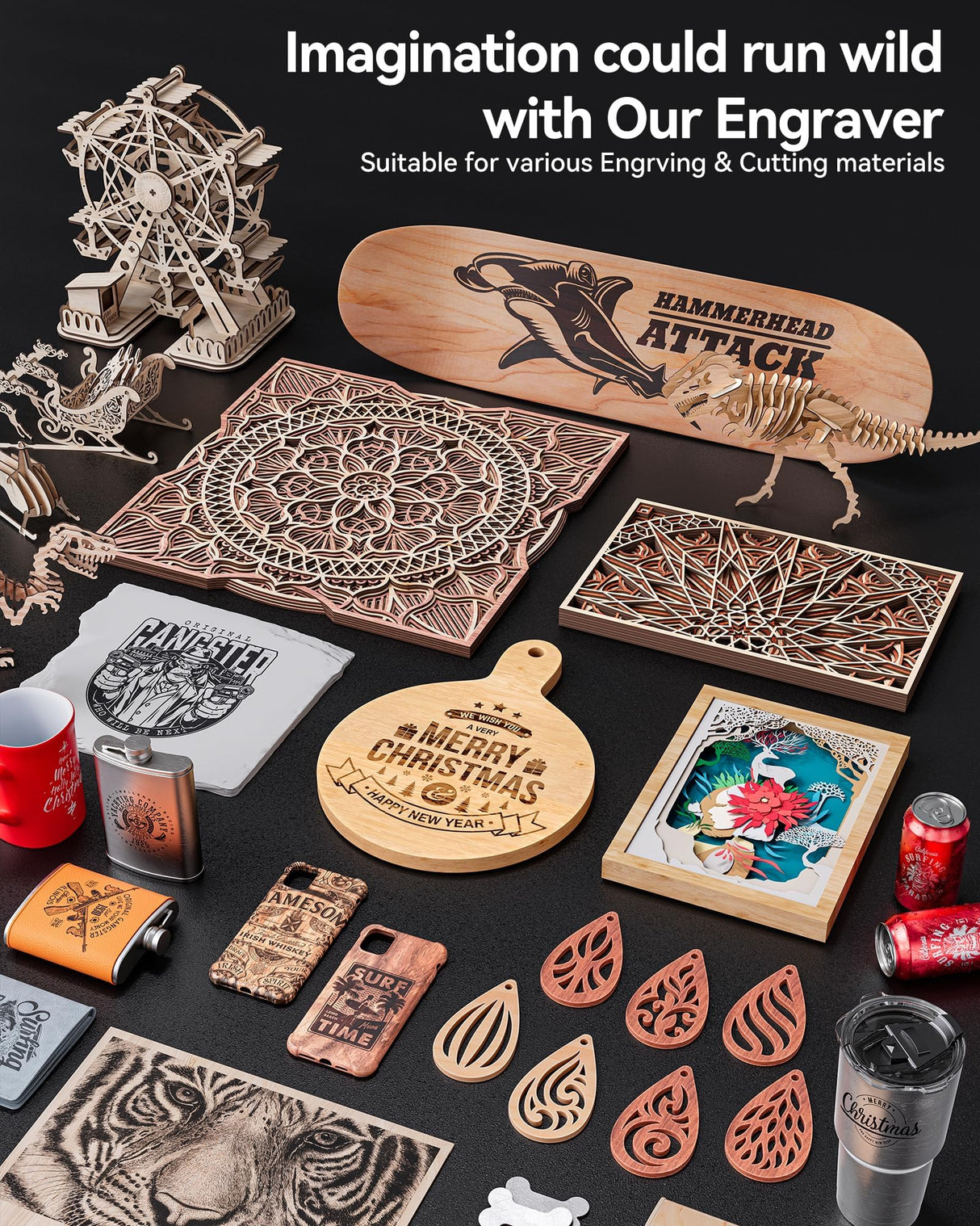 ATOMSTACK A24 Ultra 24000mW Output Laser Engraving Machine for Bulk Engraving Cutting with Enclosure Camera Engraving Machine for Wood Acrylic Leather Stone Metal with B3 Enclosure ATOMSTACK