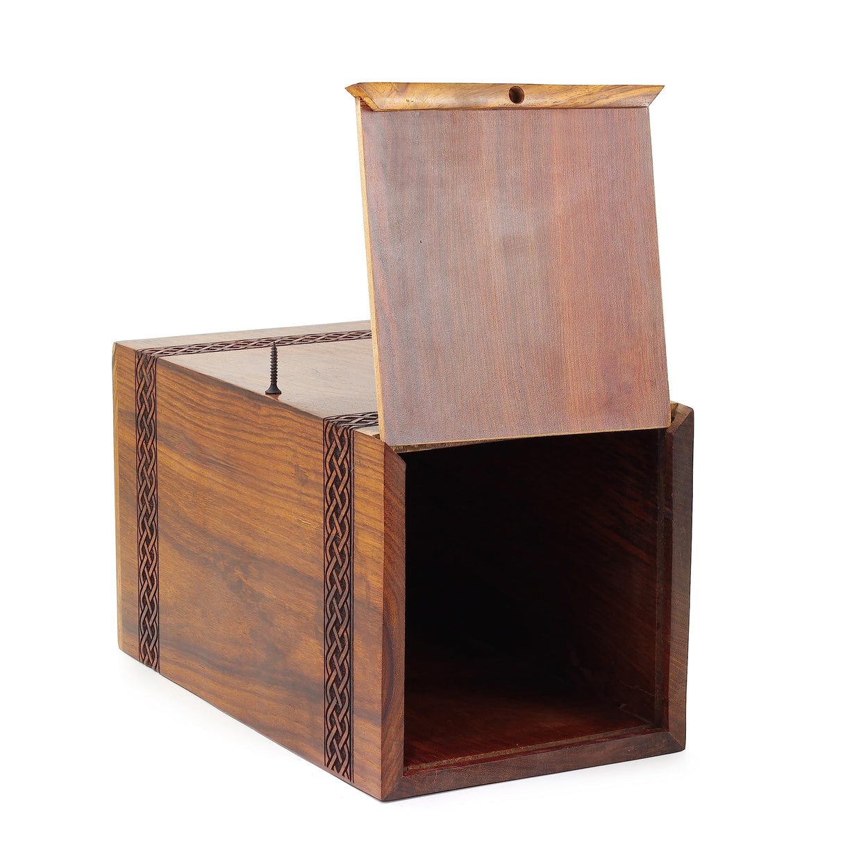 Wooden Handmade Handcrafted Laser Etching Engraved Cremation Burial & Memorial Urn for Ash Remains Storage | Adult Pet Human (Deer 1) Generic