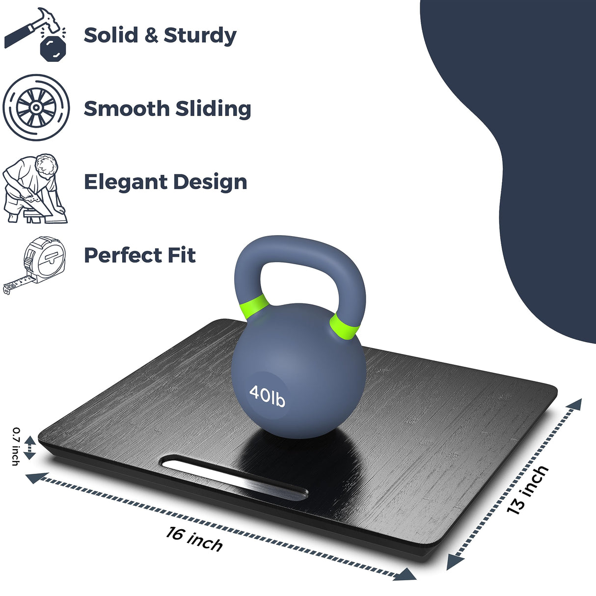 Ibyx Elegant Sliding Tray for Your Coffee Maker & Heavy Kitchen Appliances - Sturdy, Slides Easily from Under The Cabinet (Black, Large - Wide (16" X 13")) Ibyx