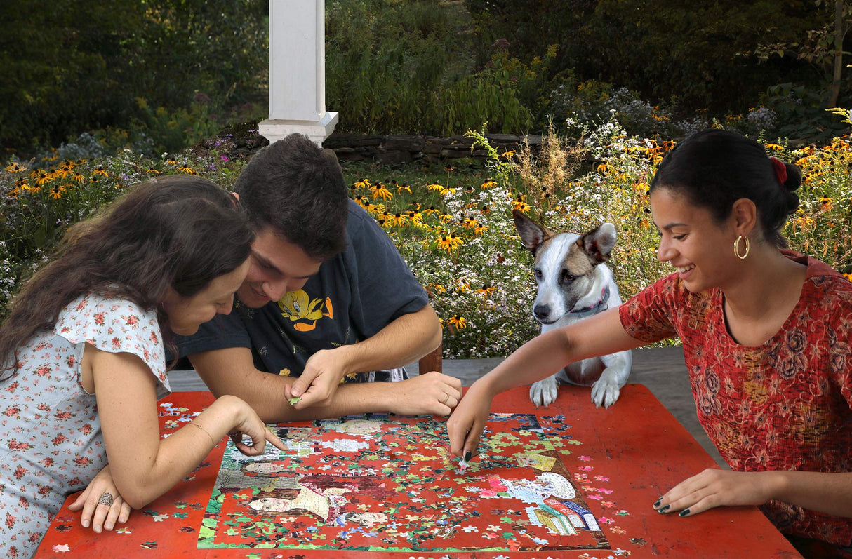 eeBoo: Piece and Love Jane Austen's Book Club 1000-piece Square Adult Jigsaw Puzzle, Jigsaw Puzzle for Adults and Families, Includes Glossy, Sturdy Pieces and Minimal Puzzle Dust eeBoo