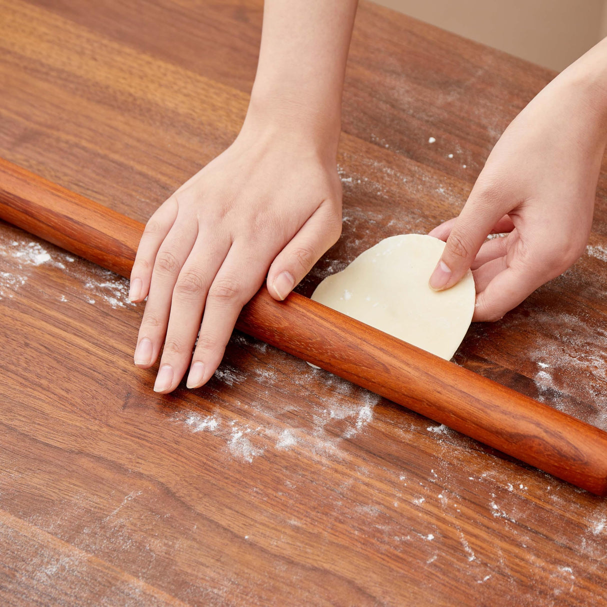 Wood Rolling Pins for Baking- Fulimax 16" Classic Wooden Rolling Pin for Dough, Rodillo Para Masa for Fondant Pizza Pie Crust Cookie Pastry Pasta, Baking Essentials, Rosewood Fulimax