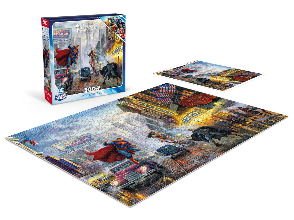 Ceaco - Thomas Kinkade - DC Comics - Justice League - Batman, Superman, and Wonder Woman: The Trinity - 500 Piece Jigsaw Puzzle Ceaco