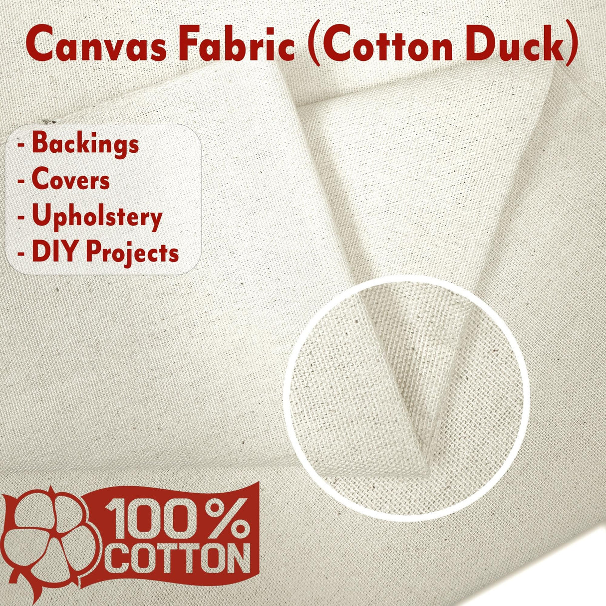 Barcelonetta | Canvas Fabric | Cotton Duck | Heavy | Natural 10oz | 62'' Wide | Arts & Crafts, Backings, Covers, Placemats (1 Yard) Barcelonetta