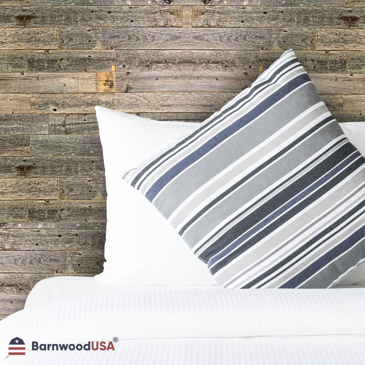 BARNWOODUSA Real Reclaimed Wood Planks - Easy Nail-Up Shiplap Panels for Rustic Wood Wall Paneling (Natural Weathered Gray, 3 Square Feet) BarnwoodUSA LLC