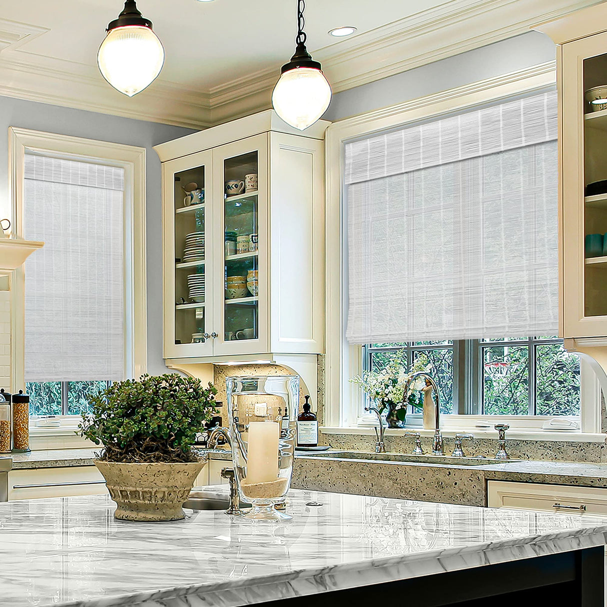 CHICOLOGY Bamboo Blinds, Bamboo Shades, Custom Bamboo Shade, Cordless Bamboo Shades, Window Shade Roman, Patio Blinds and Shades, Porch Shades Outdoor Roll Up, Dior Grey, 27" W X 64" H CHICOLOGY