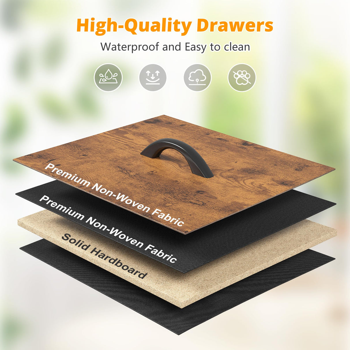 EnHomee Dresser for Bedroom with LED Lights, 12 Drawers Bedroom Dresser, Dresser and Tall Dresser with Open Shelves, Fabric Dressers & Chests of Drawers with Sturdy Metal Frame, Rustic Brown EnHomee