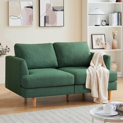 Busaurus Loveseat Sofa 56" Mid Century Modern Small Couches for Small Spaces Love Seat with 2-Seat Upholstered Cushion Sofa Couches for Bedroom, Living Room, Apartment, Office (Green)