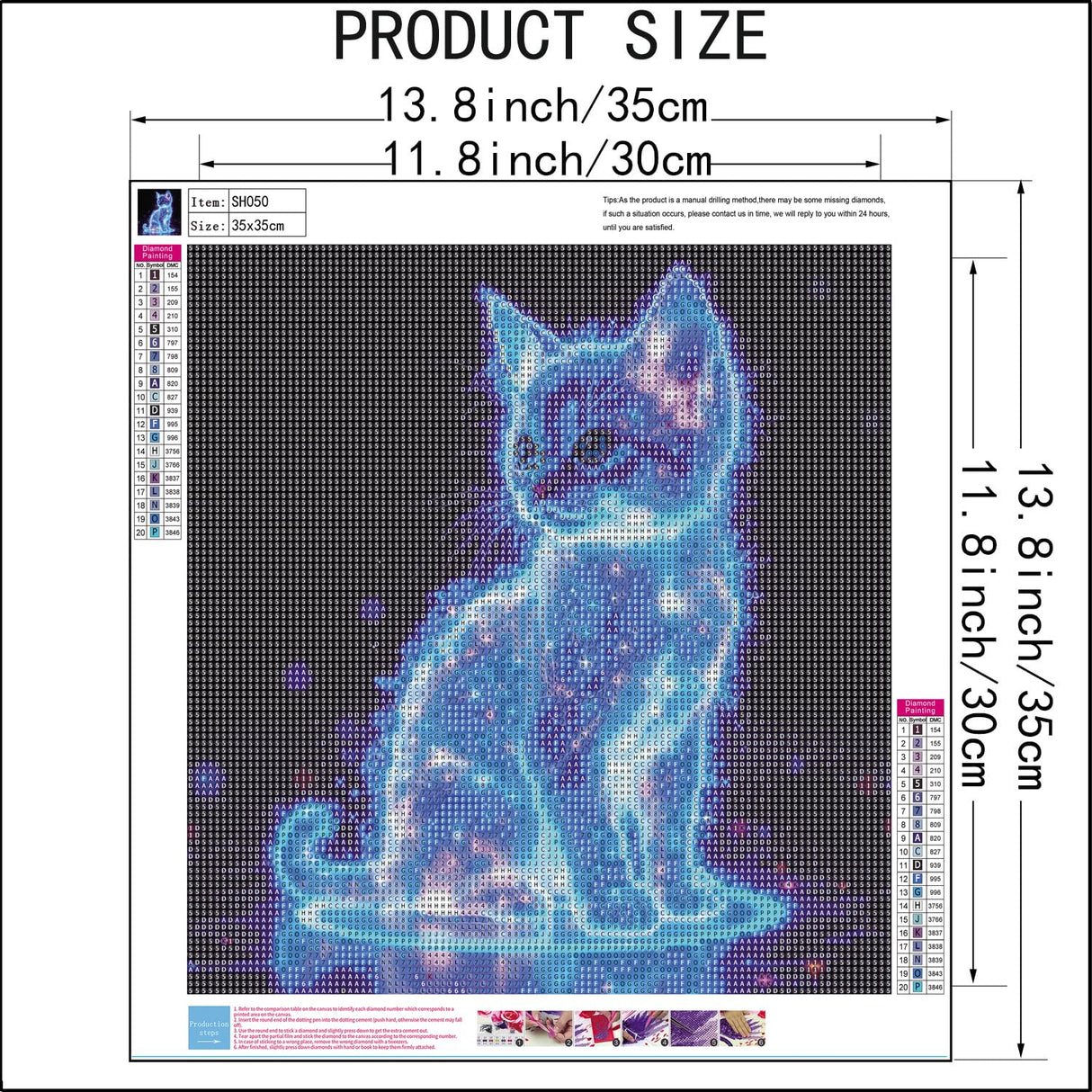 SHICERNHJ 5D Diamond Painting Kits for Adults Beginners DIY Round Diamond Art for Animal Glow Cat,Full Drill Diamond Dots Crafts Gem Art for Adults Wall Decor 14 X 14Inch SHICERNHJ