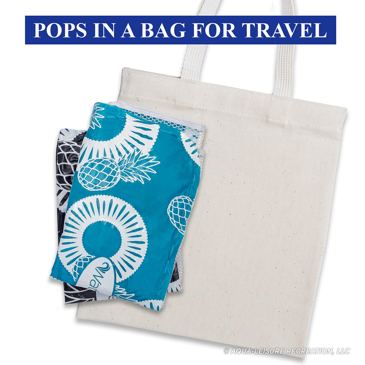 Waterlife 4-in-1 Pool Hammock 2-Pack, Inflatable Pool Chair Float, Water Hammock (Saddle, Lounge Chair, Hammock, Drifter), Navy & Light Blue Aqua LEISURE