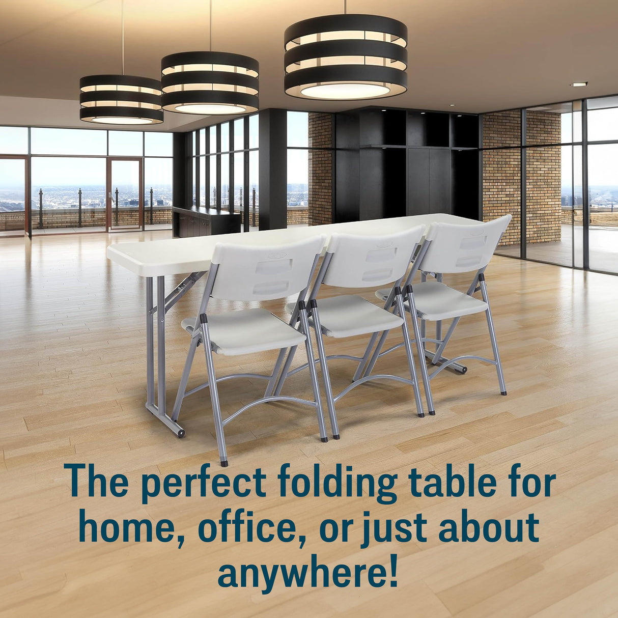 Seminar Folding Table by National Public Seating – 18x72 Portable, Heavy-Duty Foldable Table Indoor/Outdoor Table for Office, Conferences & Training Rooms – Lightweight & Durable, Speckled Gray National Public Seating