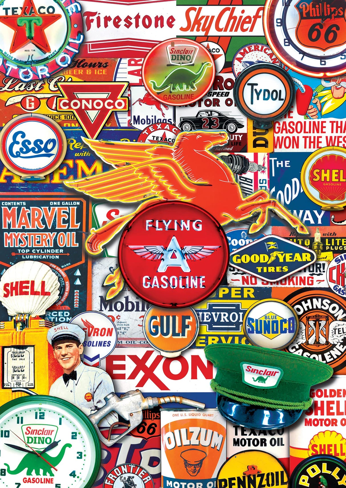 Masterpieces 1000 Piece Jigsaw Puzzle with Collectible Tin Case - Retro Petrol - 11.25"x16.75" Masterpieces