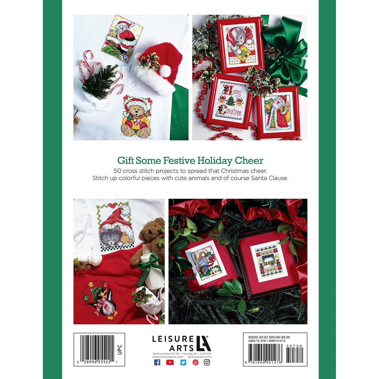 Fast & Festive, 50 Christmas Designs-Charming Cross Stitch Designs to use in a Variety of Christmas Projects LEISURE ARTS