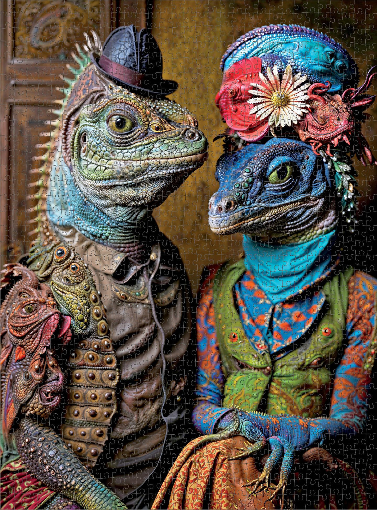 Cross & Glory - Meet The Aliens: Kael and Narae - 1000 Piece Jigsaw Puzzle | Intergalactic Love Story | Vibrant Alien Puzzles with Satin Finish Cross & Glory