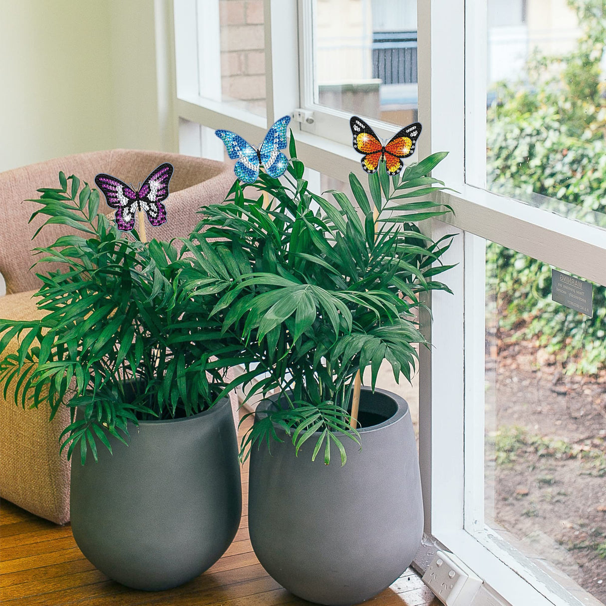 Vcekract 8 Pcs Butterfly Diamond Painting Kits, Diamond Art Kits for Garden Decor, Butterfly Stakes Diamond Art Kits for Adults, Crafts for Adults Vcekract