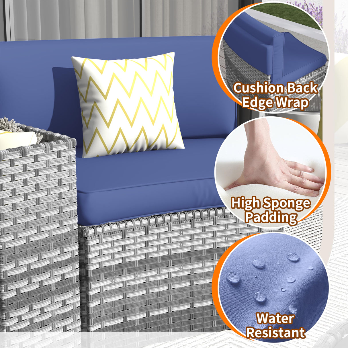 Amopatio Outdoor Patio Sectional Furniture Sets, 11 Pcs Curved Patio Couch with Storage Armrest Table and 4 Pillows, Half-Moon Outdoor Sofa Fit Porch Poolside Garden (Included Waterproof Cover) Amopatio