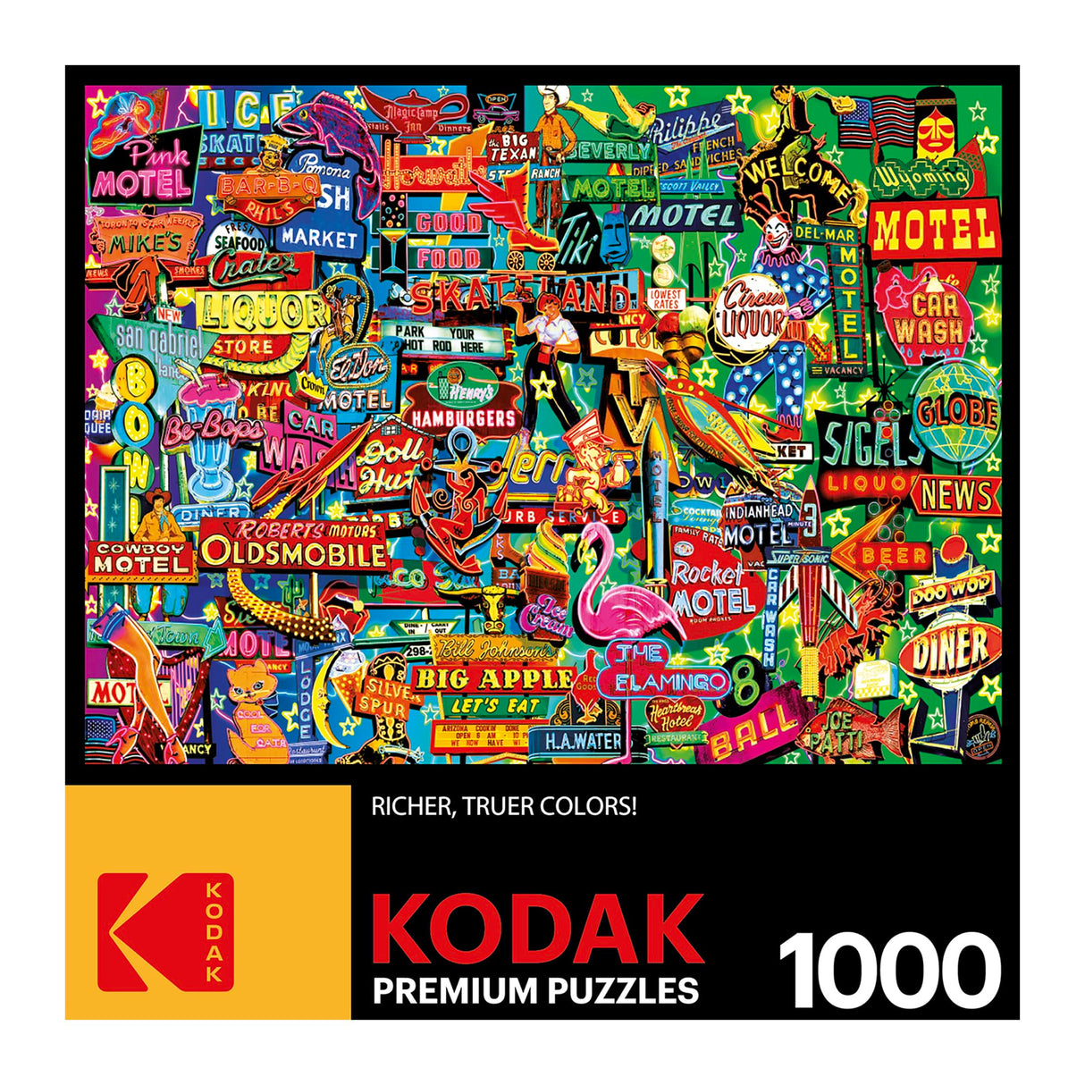 RoseArt - Kodak Premium - Neon Signs - 1000 Piece Jigsaw Puzzle for Adults Cra-Z-Art