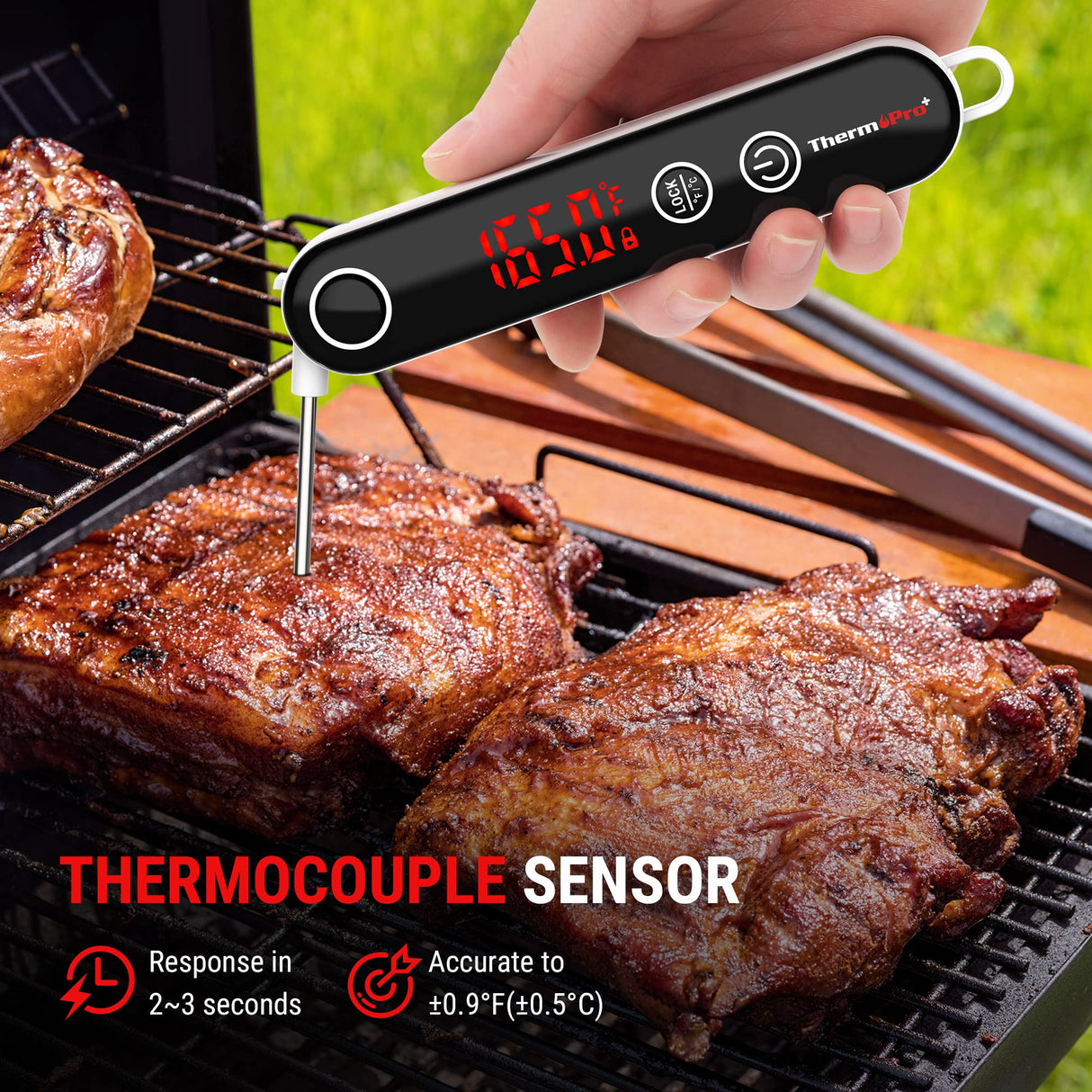 ThermoPro TP18 Ultra Fast Thermocouple Digital Instant Read Meat Thermometer for Grilling BBQ Smoker Kitchen Food Cooking Thermometer for Oil Deep Fry Candy Thermometer ThermoPro