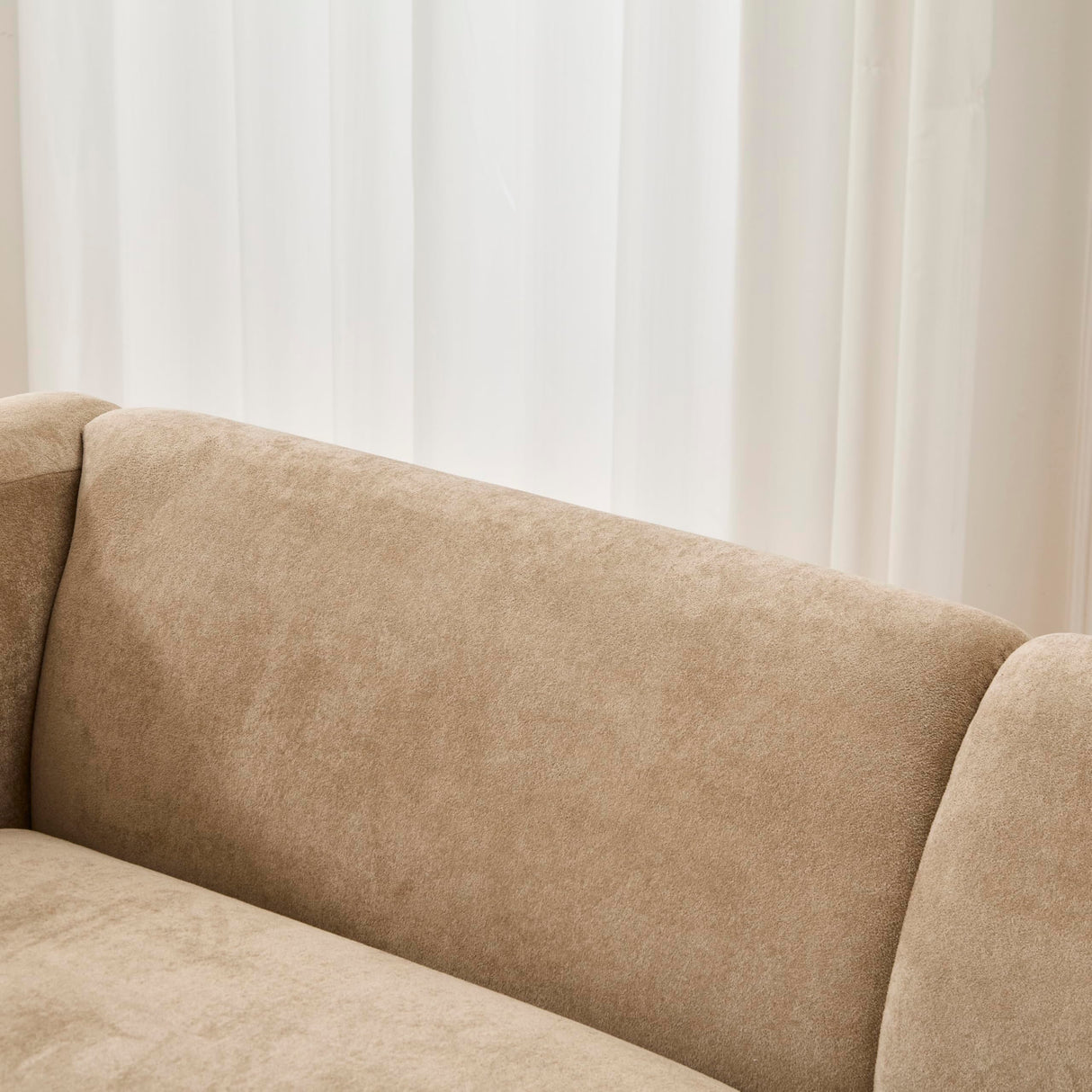 Christopher Knight Home Ahri 83'' Wood Frame Lounge Sofa Couch with Wave Design, Soft Seating 3-Seater Sofa with Armrests, Comfy Velvet Upholstered Home Sofa for Living Room and Office, Camel Christopher Knight Home