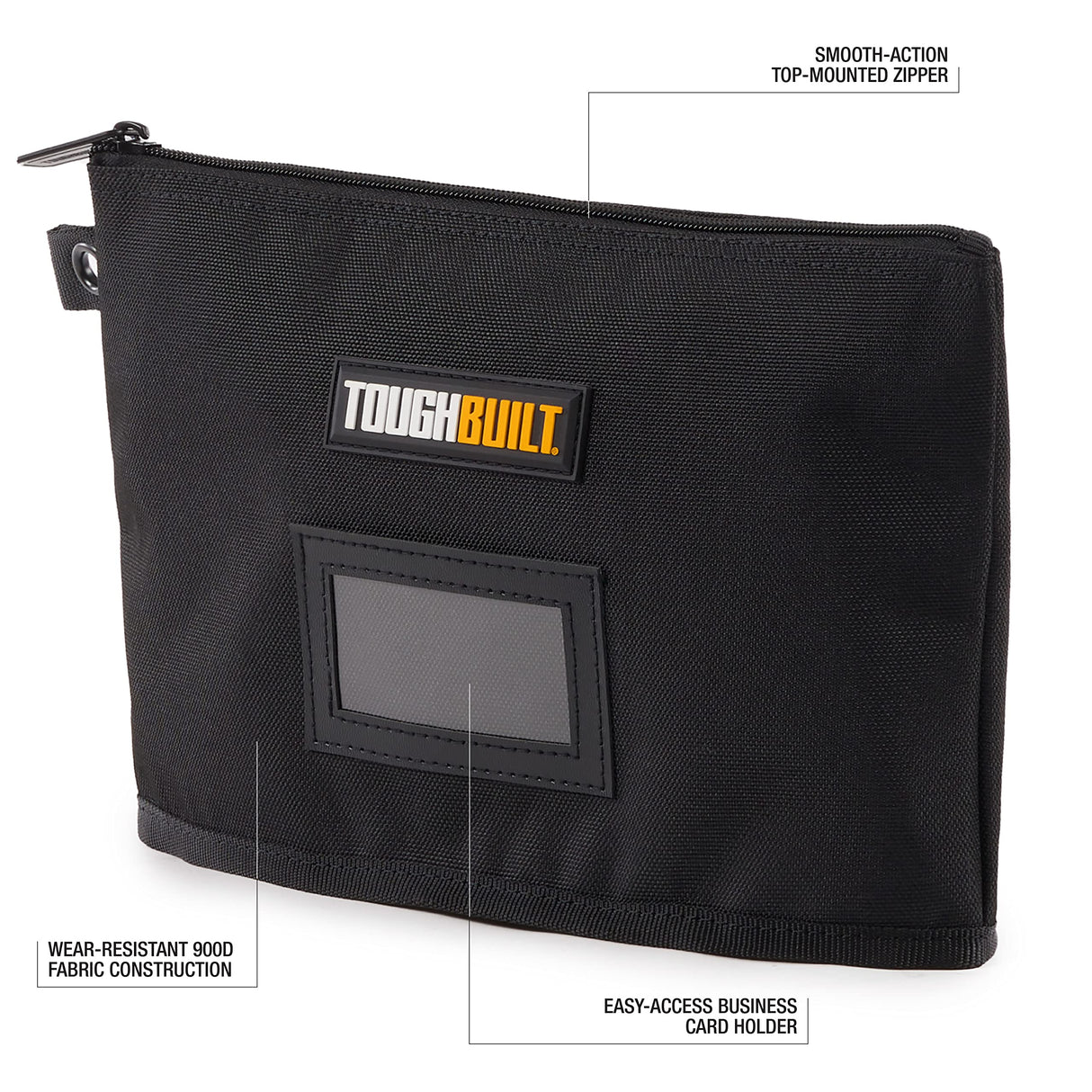 ToughBuilt - Document Bag w/Smooth-Action top-Mounted Zipper, Wear-Resistant Fabric - (TB-95-12) ToughBuilt