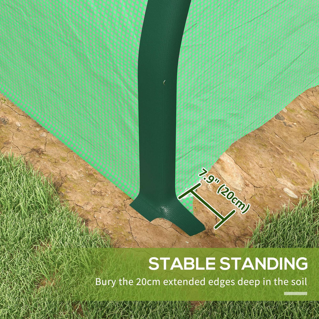 Outsunny 20' x 10' x 6.6' Walk-in Tunnel Greenhouse with Upgraded Structure, Outdoor Green House with 2 Hinged Doors, 8 Mesh Windows, Gardening Plant Warm House Tent, Green Outsunny