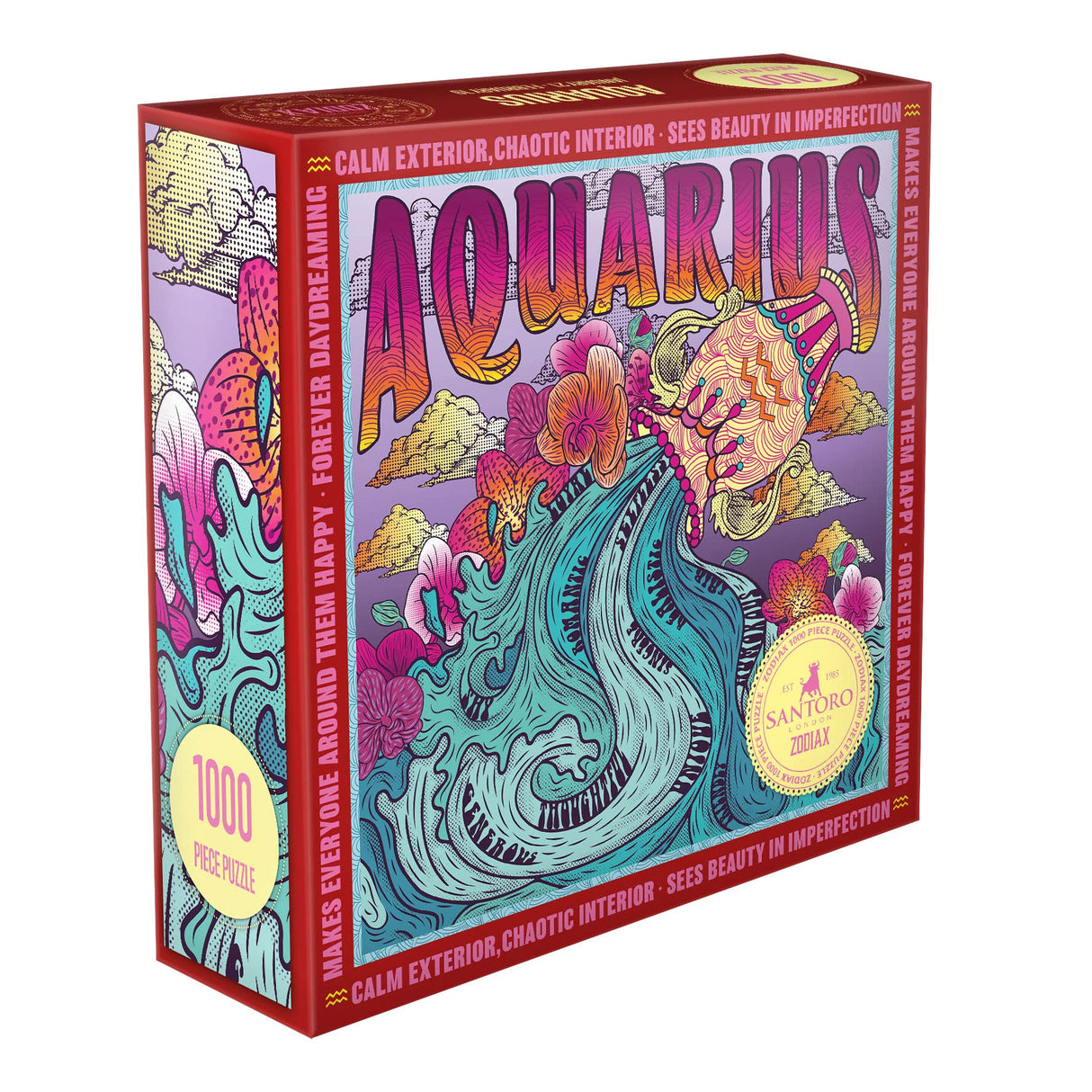 SANTORO Zodiax - 1000 Piece Jigsaw Puzzle - Aquarius - Fun Birthday Gift For Kids, Adults | Astrology Gifts for Women and Men | Zodiac Horoscope Puzzle SANTORO