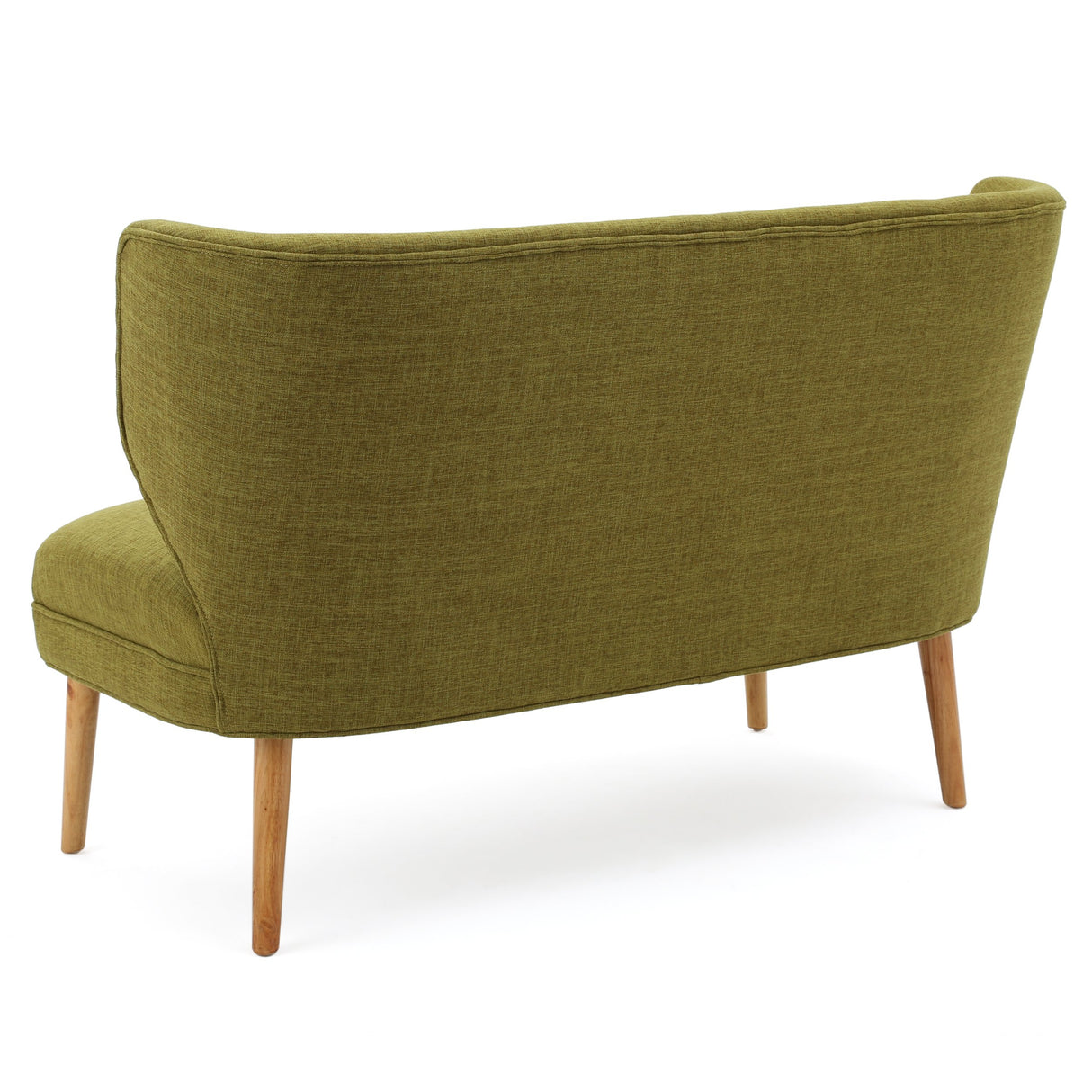 Christopher Knight Home GDFStudio Dumont Mid-Century Modern Fabric Settee, Green and Natural GDFStudio