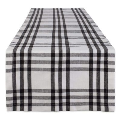 DII Home Sweet Farmhouse Plaid Tabletop Collection, Table Runner, 14x72, Black