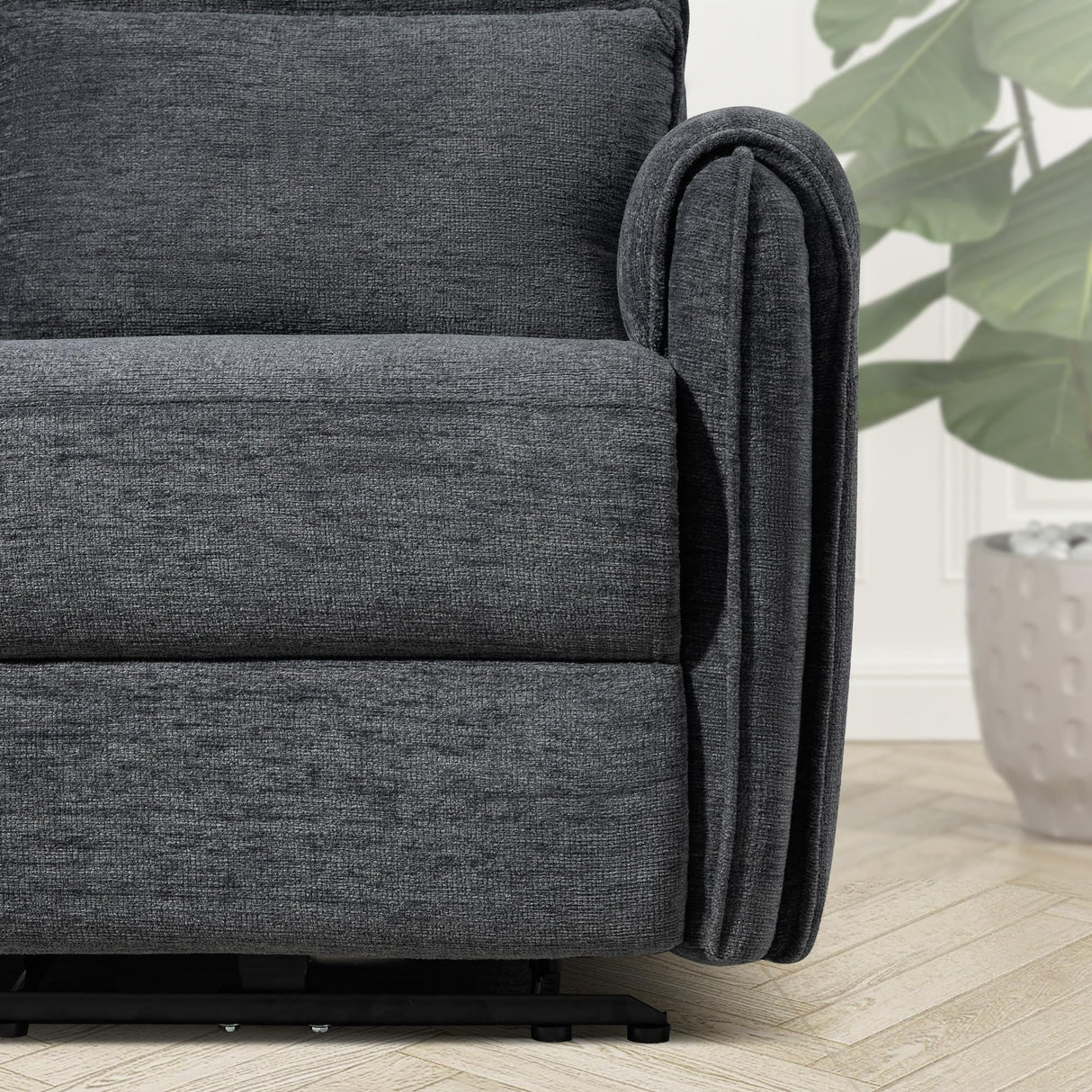 53.5" Zero Wall Hugger Power Reclining Loveseat Sofa with USB & Type-C Ports, Electric Recliner Loveseat with Lumbar Pillows, Small Space Wall Hugger Reclining Couch for Living Room & RV (Dark Grey) LURVIA