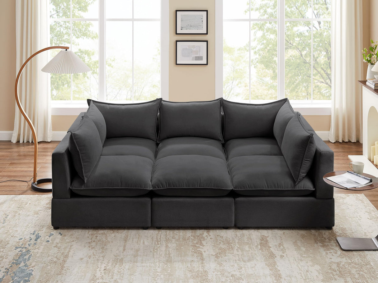 VANOMi Modular Sectional Sofa, 6 Seater Sleeper Sectional Sofa Modular Sectional Couch for Living Room VANOMi
