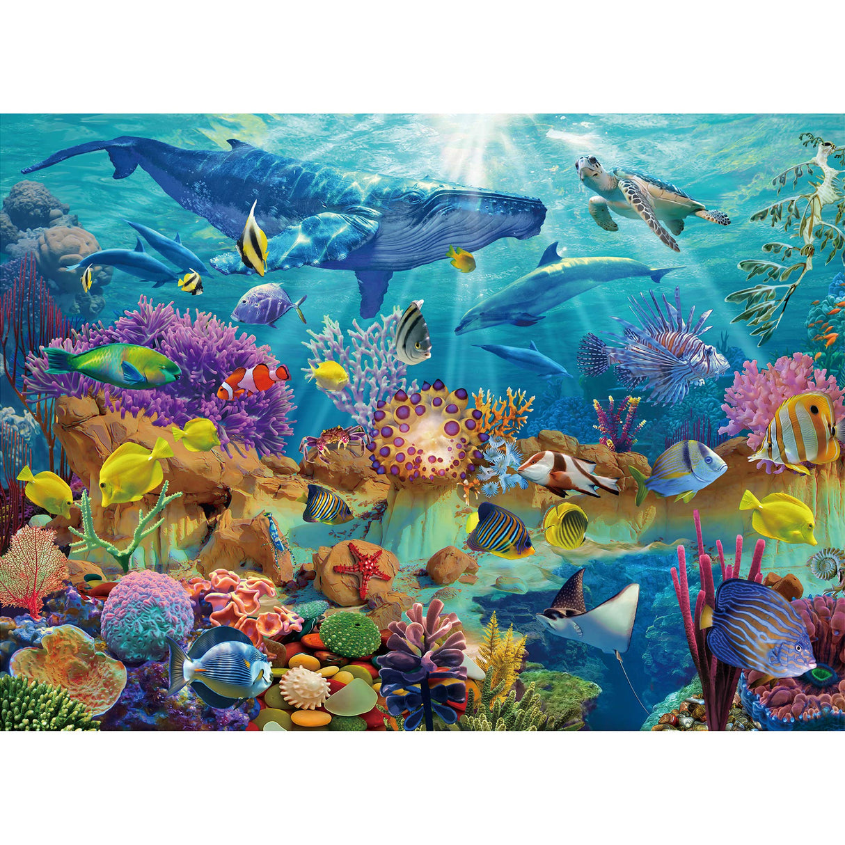 Becko US Puzzles for Adults Jigsaw Puzzles 500 Pieces Puzzles for Kids and Adults - Undersea World Underwater Paradise Ocean Scene Becko US