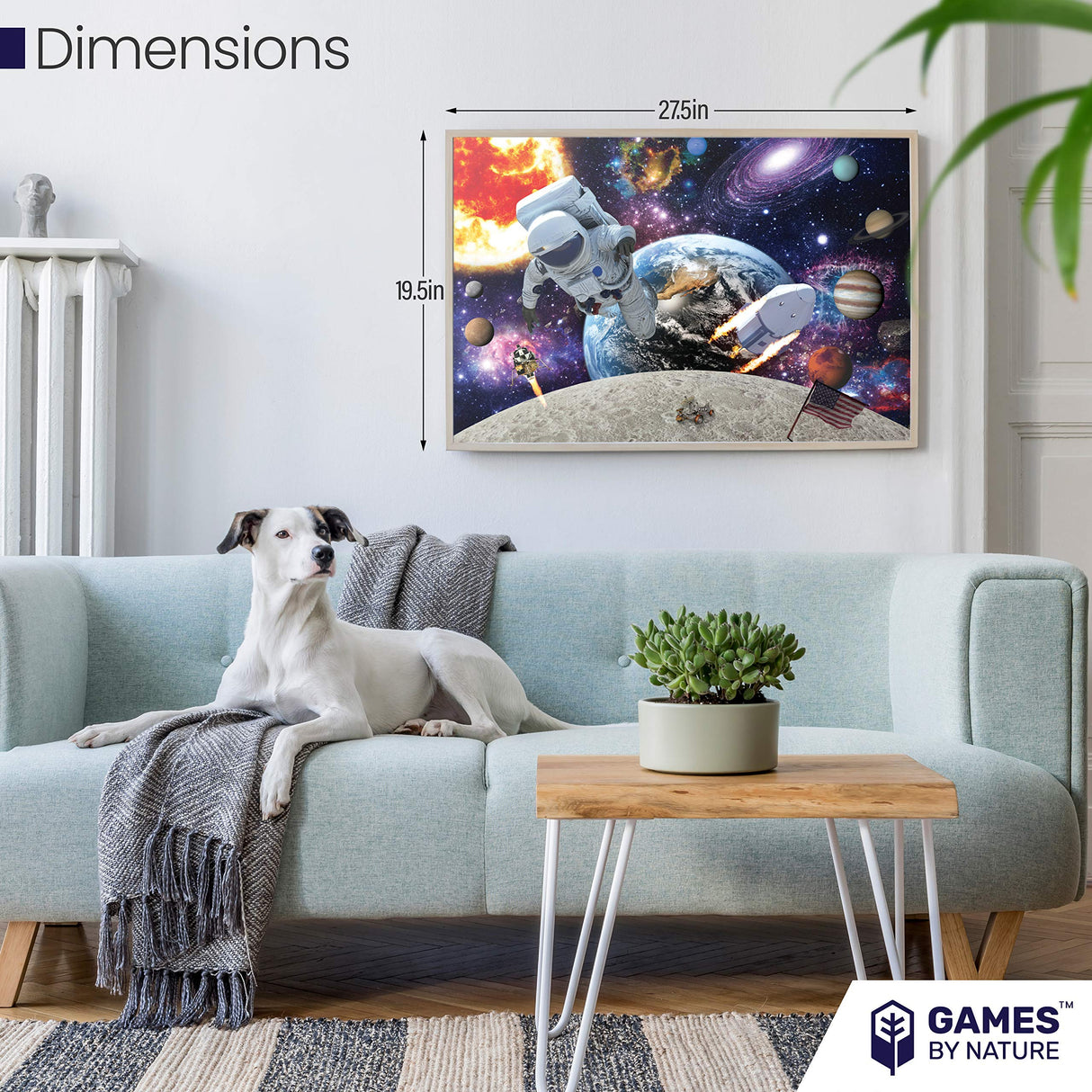 Space Puzzle for Adults - 1000 Piece Solar System Planet in Space Jigsaw Puzzles Galaxy Outer Space Astronaut, Family Fun – Premium Materials, 27.5" x 19.5” Vibrant Non-Glare Soy-Based Ink GAMES BY NATURE