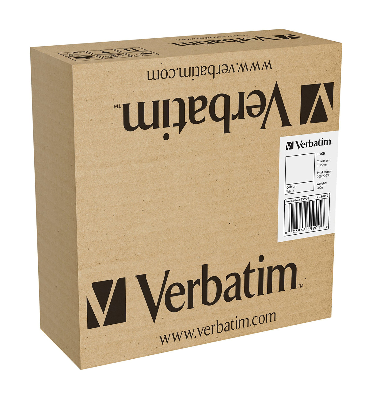 Verbatim 55901 BVOH Filament 1.75mm 500g Reel, Natural Verbatim
