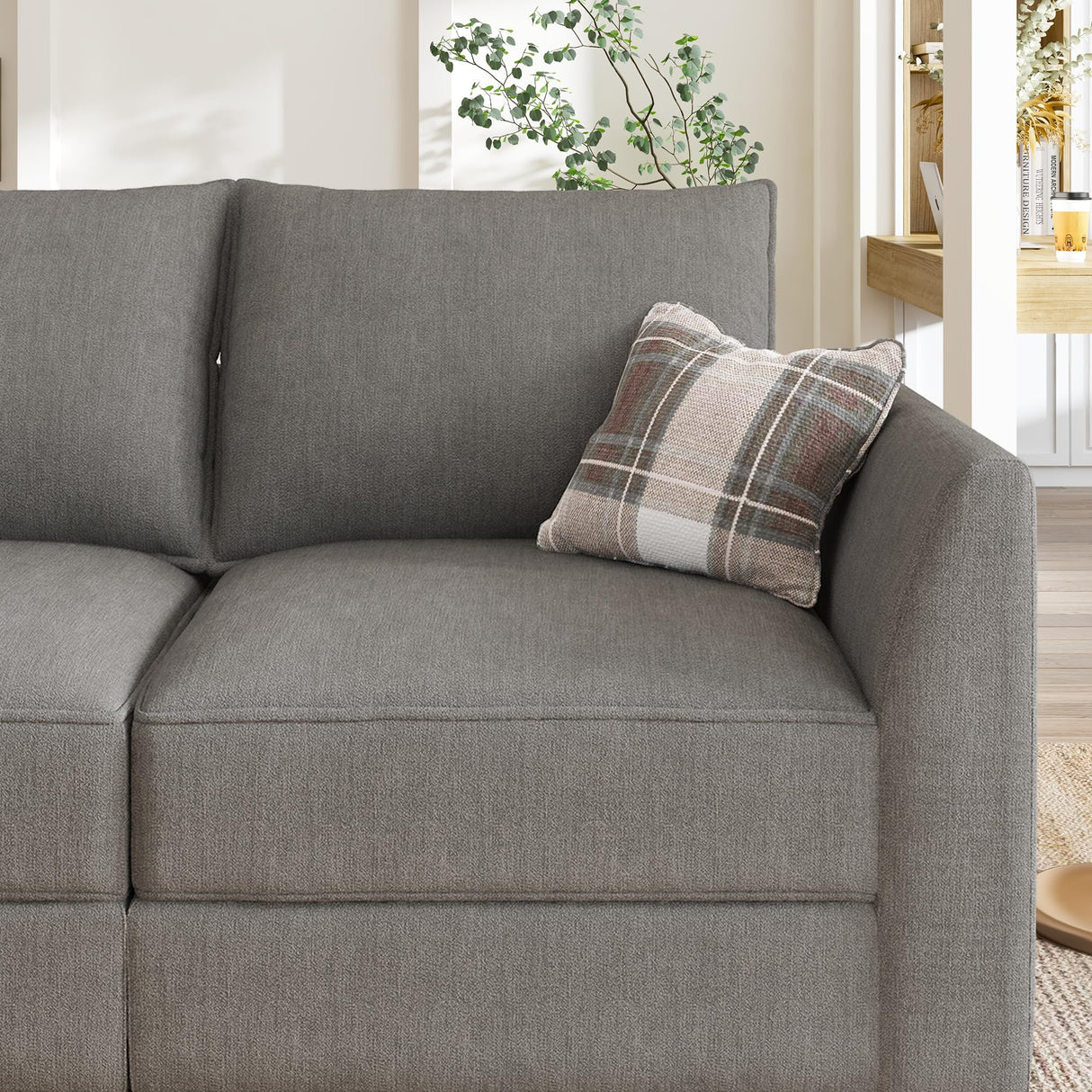 HONBAY Oversized Modular Sectional Sofa with Storage Seats Reversible Sectional Couch with Ottomans U Shaped Modular Sectional Couch for Living Room, Grey HONBAY