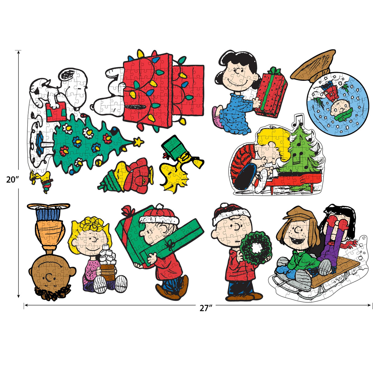 RoseArt - Mini Shaped Multipack - Peanuts Holiday Friends - 500 Piece Jigsaw Puzzle for Adults RoseArt