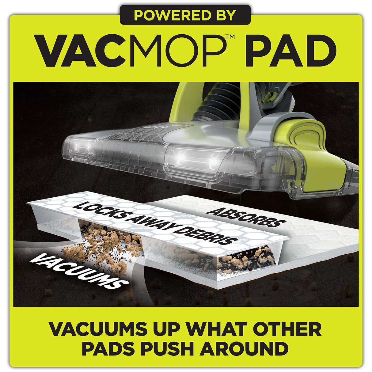 Shark VACMOP Pro Cordless Hard Floor Vacuum Mop with On-Demand Spray and Headlights, includes 4 Disposable VACMOP Pads and a 12oz VACMOP solution, Charcoal Gray, VM252 Shark