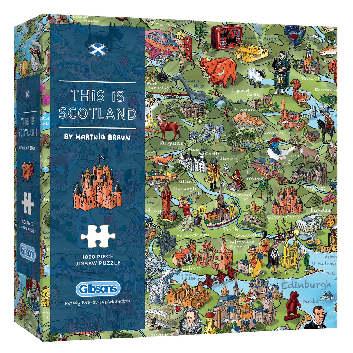 This is Scotland 1000 Piece Jigsaw Puzzle | Map Jigsaw Puzzle | Sustainable Puzzle for Adults | Premium 100% Recycled Board | Great Gift for Adults | Gibsons Games Gibsons