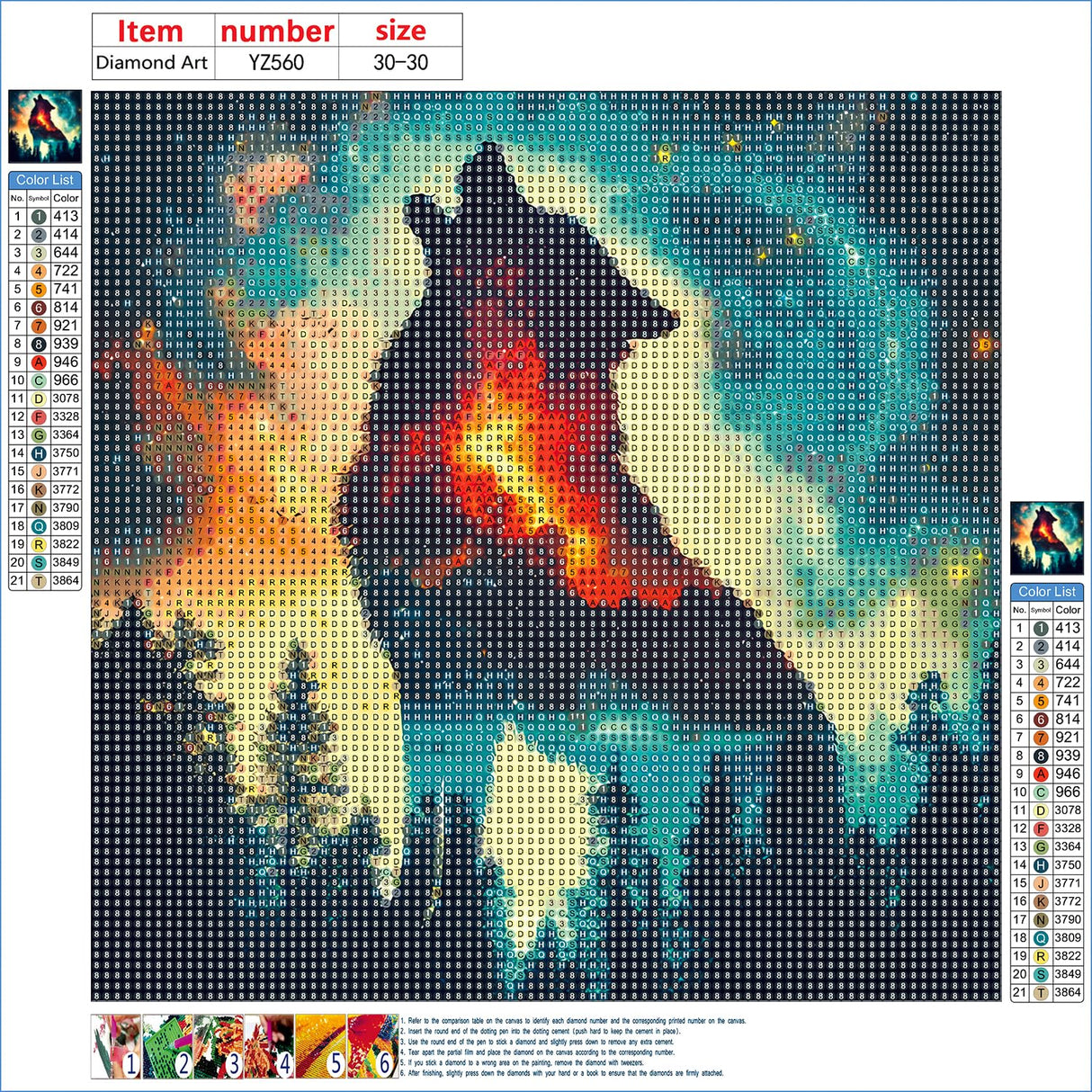 DPHERO DIY Wolf Diamond Painting Kits for Beginners Adults,5D Starry Sky Diamond Art Kits,Round Full Drill Forest Diamond Painting Art,DIY Painting by Numbers Diamond Art Painting 12x12 inch DPHERO